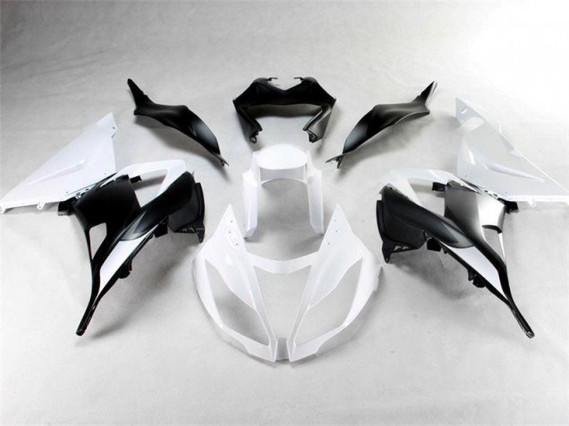 Carénages Kawasaki ZX6R 13-18 - Blanc Noir Carénages Kawasaki ZX6R 13-18 - Blanc Noir
