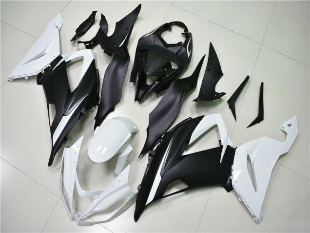 Carénages Kawasaki ZX6R 13-18 - Blanc Noir Carénages Kawasaki ZX6R 13-18 - Blanc Noir