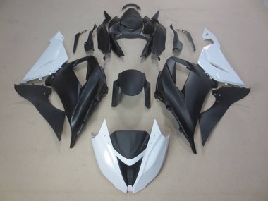 Carénages Kawasaki ZX6R 13-18 - Noir Blanc