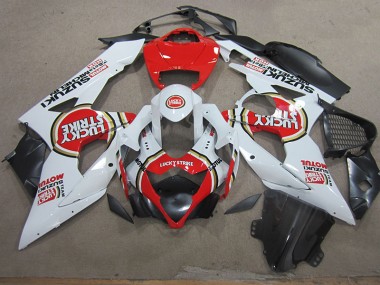 Carénages Suzuki GSXR 1000 K5 05-06 - Blanc Lucky Strike Rouge Motul