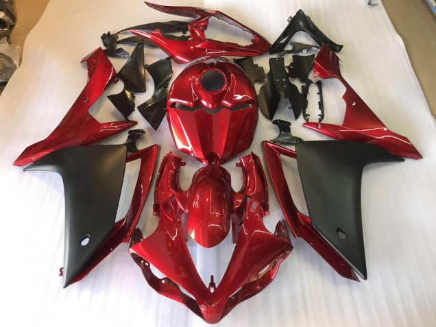 Carénages Yamaha R1 07-08 - Noir Mat Rouge