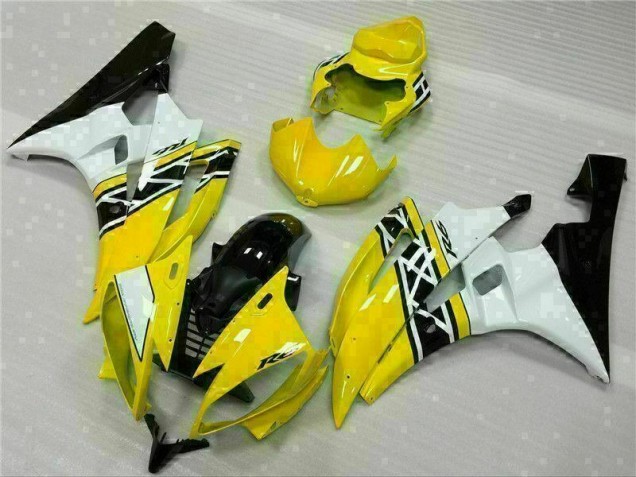 Carénages Yamaha R6 06-07 - Jaune Blanc Noir