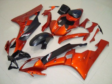 Carénages Yamaha R6 06-07 - Orange Noir Mat