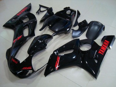 Carénages Yamaha R6 98-02 - Noir Brillant Rouge Décalque