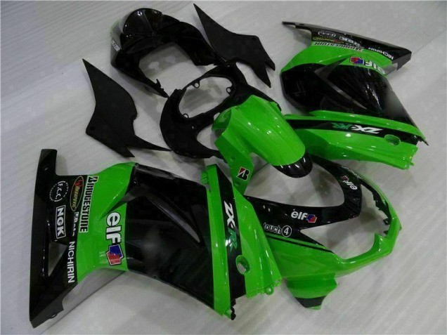 Carrosserie Kawasaki EX250 08-12 - Noir Vert Carrosserie Kawasaki EX250 08-12 - Noir Vert