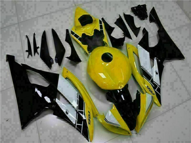 Carrosserie Yamaha R6 08-16 - Jaune Noir Carrosserie Yamaha R6 08-16 - Jaune Noir