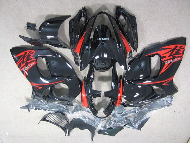 Kit Carénages Suzuki GSXR 1300 Hayabusa 08-19 - Noir Rouge Kit Carénages Suzuki GSXR 1300 Hayabusa 08-19 - Noir Rouge