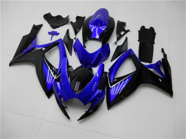 Carénages Moto Suzuki GSXR 600/750 2006-2007 - Bleu Noir Brillant Vendre