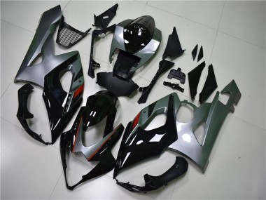 Carénage Moto Suzuki GSXR 1000 2005-2006 - Noir Brillant Argent Vendre
