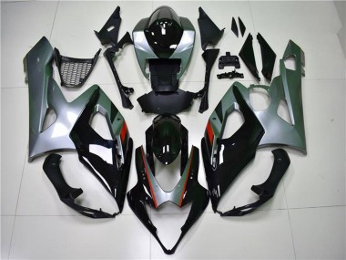 Carénage Moto Suzuki GSXR 1000 2005-2006 - Noir Brillant Argent Vendre