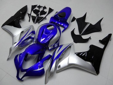 Carénages Moto Honda CBR600RR 2007-2008 - Argent Bleu Noir Brillant OEM Style Vendre