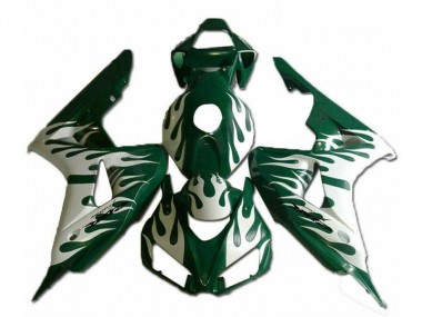 Carénages Moto Honda CBR1000RR 2006-2007 - Blanc Vert Flamme Vendre