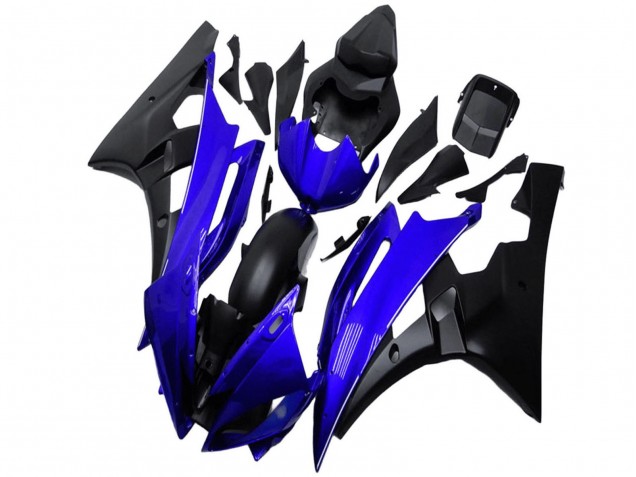 Carénage Moto Yamaha YZF R6 2006-2007 - Bleu Noir Mat