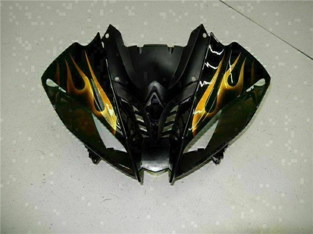 Carénages Moto Yamaha YZF R6 2008-2016 - Noir Brillant Or Flamme