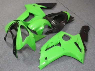 Carénages Moto Kawasaki ZX6R 2003-2004 - Vert Clair Noir Brillant Vendre