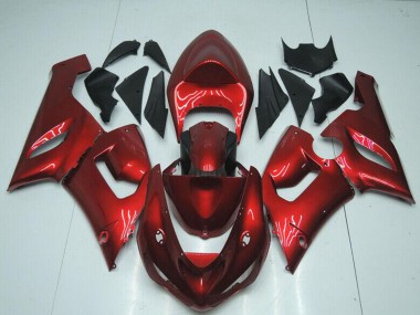 Carénages Moto Kawasaki ZX6R 2005-2006 - Bonbon Rouge Vendre