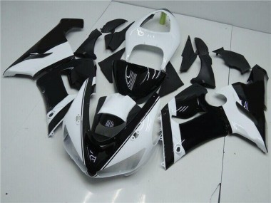 Carénages Moto Kawasaki ZX6R 2005-2006 - Blanc Noir Brillant Vendre