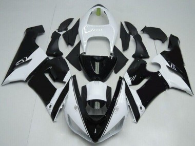 Carénages Moto Kawasaki ZX6R 2005-2006 - Blanc Noir Brillant Vendre
