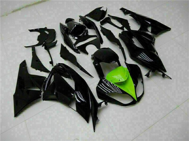 Carénages Moto Kawasaki ZX6R 2009-2012 - Noir Brillant Vert