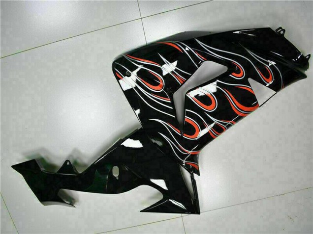 Kits Carénage Moto Kawasaki ZX10R 2006-2007 - Noir Brillant Rouge Flamme