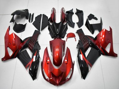 Carénages Moto Kawasaki ZX14R ZZR1400 2006-2011 - Rouge Noir Vendre