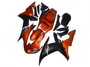 Carénages Moto Yamaha YZF R1 2002-2003 - Orange Noir Mat Vendre