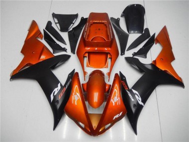Carénages Moto Yamaha YZF R1 2002-2003 - Orange Noir Mat Vendre