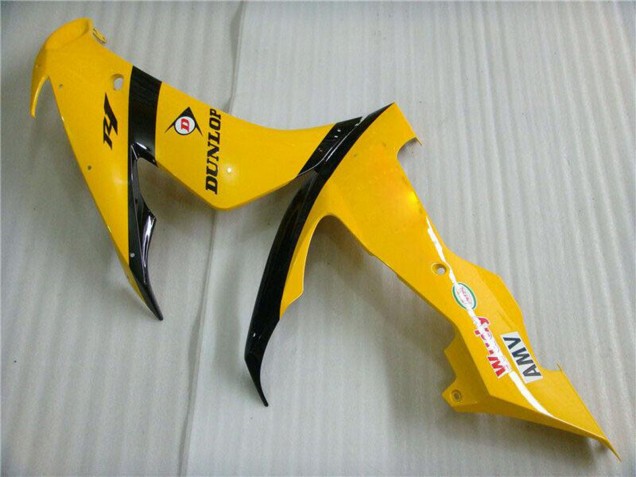 Carénages Moto Yamaha YZF R1 2004-2006 - Jaune Noir Brillant Dunlop 50