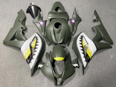 Carénages Moto Honda CBR600RR 2007-2008 - Vert Armée Blanc Jaune Requin Vendre