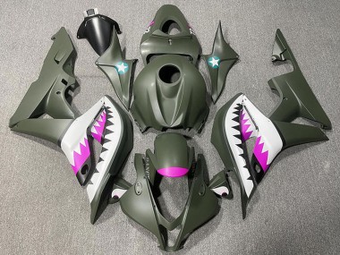 Carénages Moto Honda CBR600RR 2007-2008 - Vert Armée Blanc Rose Requin Vendre