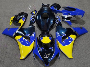 Carénage Moto Honda CBR1000RR 2008-2011 - Bleu Foncé Jaune Red Bull Vendre