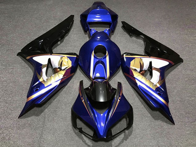 Carénages Moto Honda CBR1000RR 2006-2007 - Bleu Blanc Or Noir Brillant