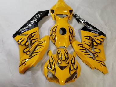 Carénages Moto Honda CBR1000RR 2012-2016 - Jaune Noir Flamme Vendre