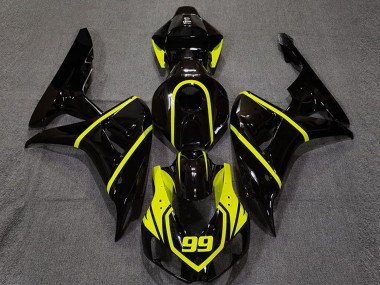 Carénage Moto Honda CBR1000RR 2006-2007 - Noir Brillant Haute Visibilité Jaune 99 Vendre
