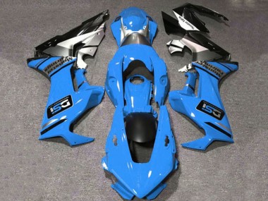 Carénages Moto Honda CBR1000RR 2017-2024 - Bleu Blanc Argent Noir Brillant DSI Vendre