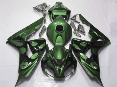 Carénages Moto Honda CBR1000RR 2006-2007 - Vert Noir Brillant Flamme Vendre