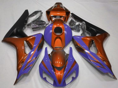 Carénages Moto Honda CBR1000RR 2006-2007 - Orange Bleu Noir Mat Vendre