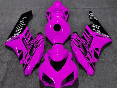 Carénages Moto Honda CBR1000RR 2004-2005 - Rose Noir Brillant Flamme Vendre