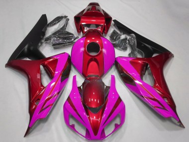 Carénages Moto Honda CBR1000RR 2006-2007 - Rouge Rose Noir Mat Vendre