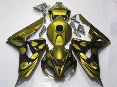Carénages Moto Honda CBR1000RR 2006-2007 - Jaune Brillant Noir Brillant Flamme Vendre
