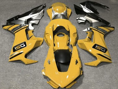 Carénages Moto Honda CBR1000RR 2017-2024 - Moutarde Jaune Blanc Argent Noir Brillant DSI Vendre