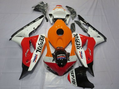 Carénages Moto Honda CBR1000RR 2006-2007 - Orange Blanc Rouge Noir Brillant Repsol HRC Vendre