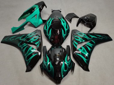 Carénages Moto Honda CBR1000RR 2008-2011 - Noir Brillant Vert Flamme Vendre