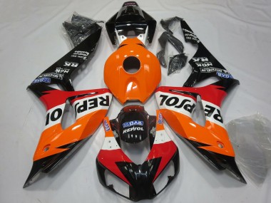 Carénages Moto Honda CBR1000RR 2006-2007 - Orange Blanc Rouge Noir Brillant Repsol Vendre
