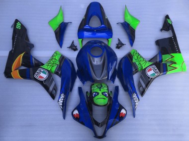 Carénages Moto Honda CBR600RR 2007-2008 - Bleu Vert Noir Brillant Requin Vendre