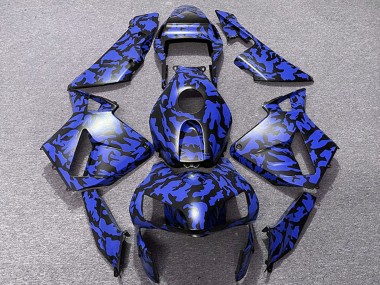 Carénages Moto Honda CBR600RR 2003-2004 - Bleu Noir Camouflage Vendre