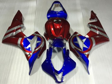 Carénages Moto Honda CBR600RR 2007-2008 - Rouge Argent Bleu Captain America Vendre
