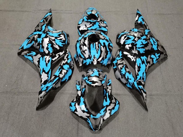 Carénages Moto Honda CBR600RR 2009-2012 - Bleu Argent Camouflage