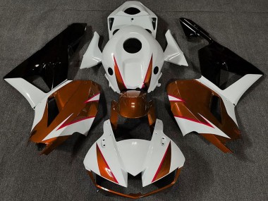 Carénages Moto Honda CBR600RR 2013-2023 - Blanc Orange Foncé Noir Brillant Vendre