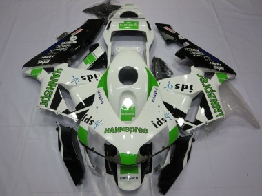 Carénages Moto Honda CBR600RR 2003-2004 - Blanc Vert Noir Brillant Hannspree Vendre